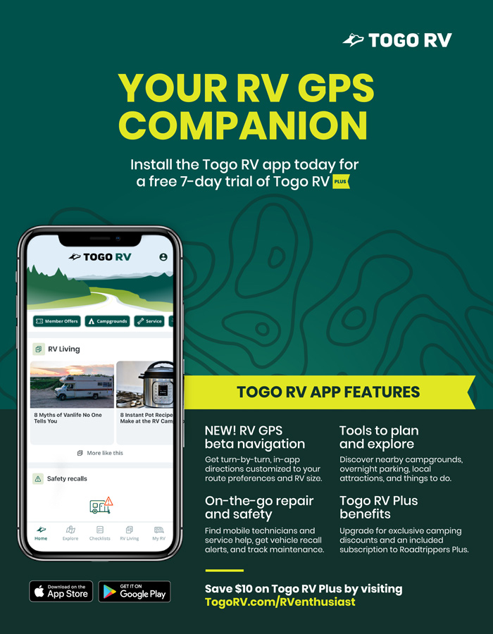 Togo RV App Advertisement