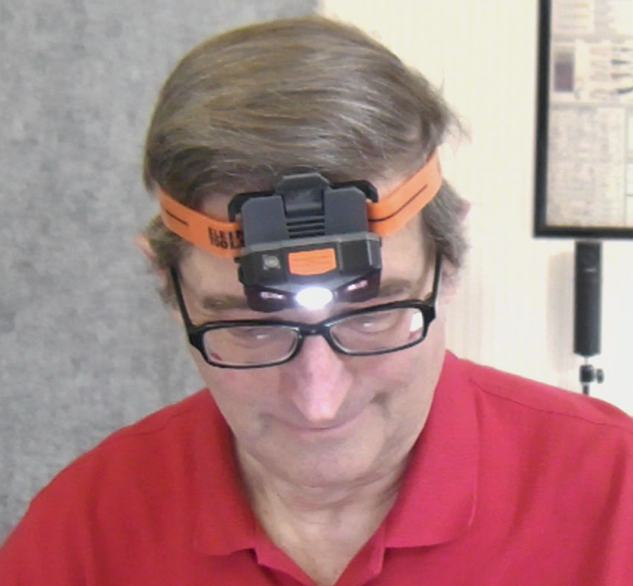 Mike Sokol using a headlamp