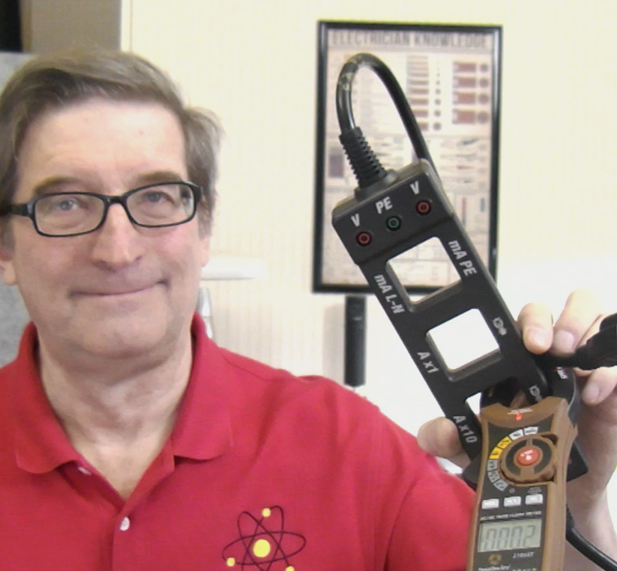 Mike Sokol posing with a current splitter clamp