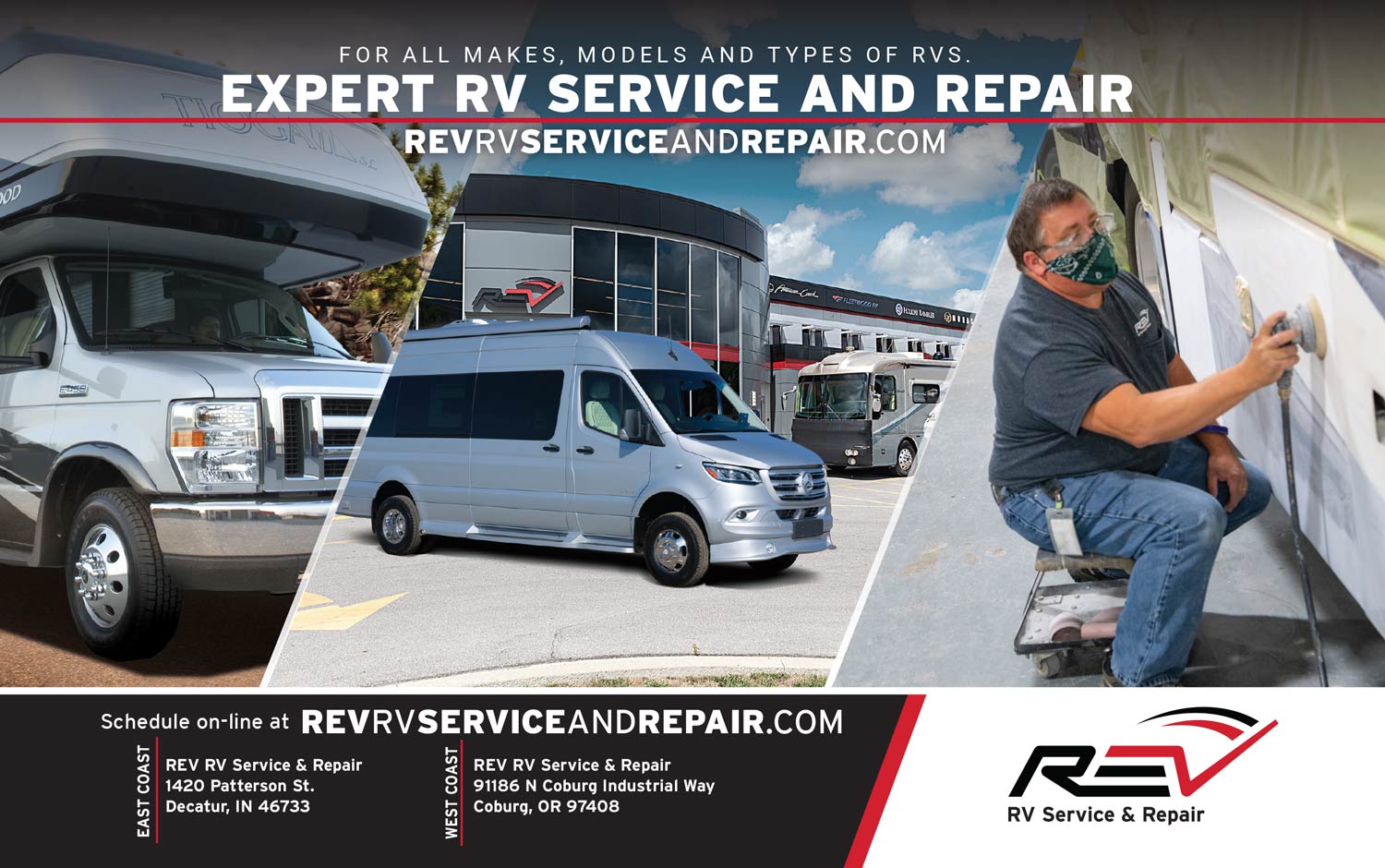 REV RV Services & Repair Advertisement