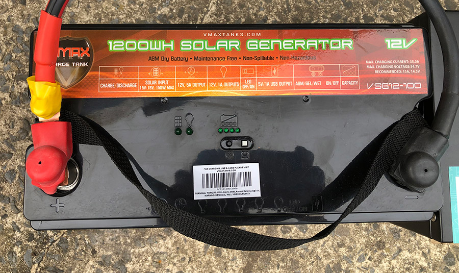 black VMAX 1200WH AGM battery box