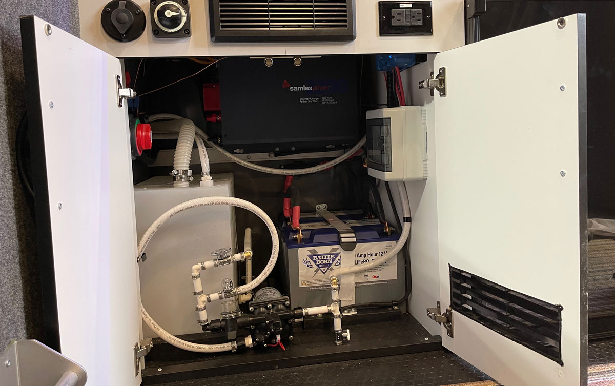 The finished project gives a glimpse into the complexity of the system. The entire water system was removed and re-engineered for the space.