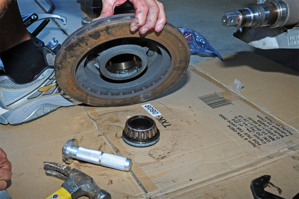 inner bearing removed is place on clean surface