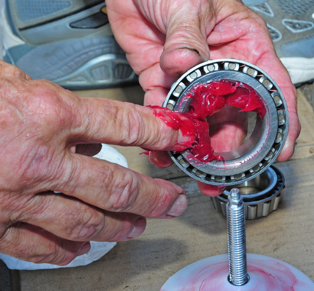 grease is applied to bearing by hand