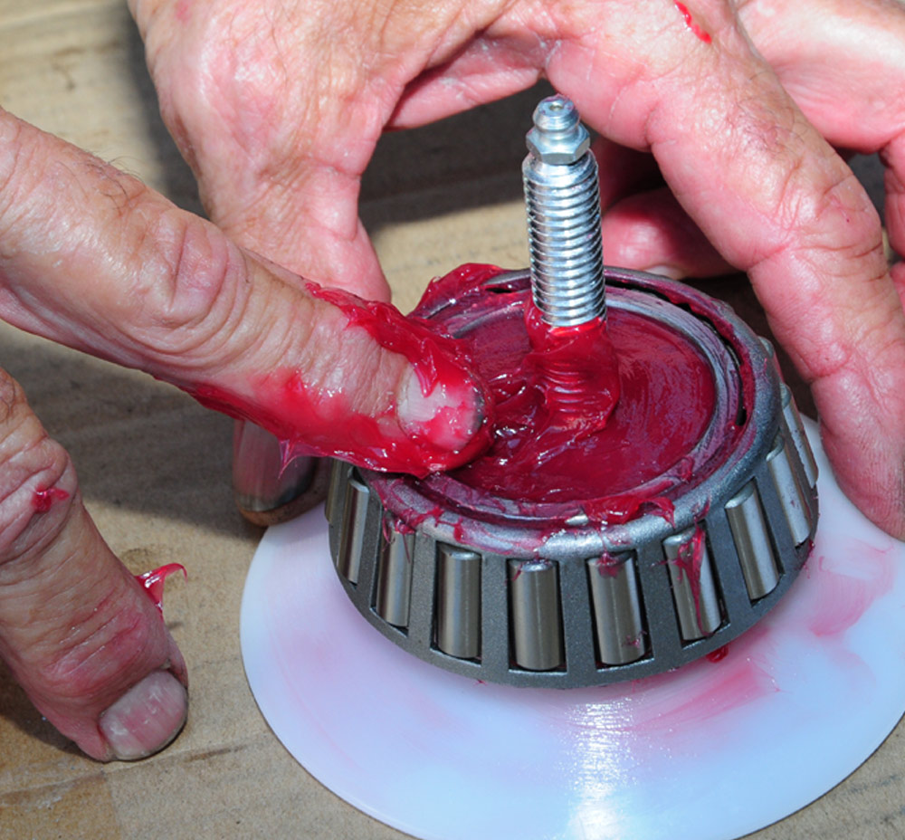 loaded bearing is placed on the base of the pressure packer