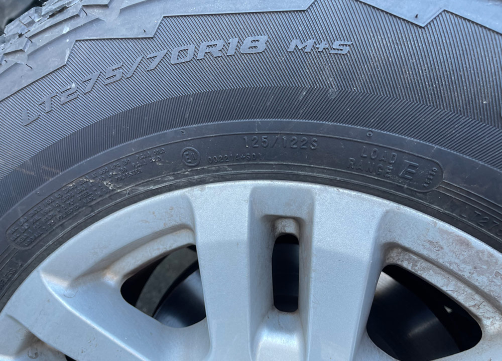 close view of tire