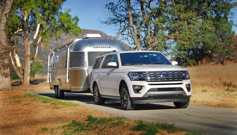 Ford Expedition with a travel trailer