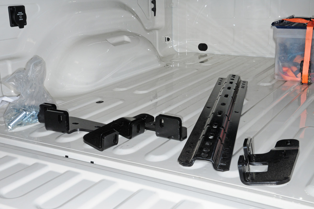 PullRite mounting kit includes the rails for securing the SuperGlide sliding hitch and all the necessary brackets and hardware