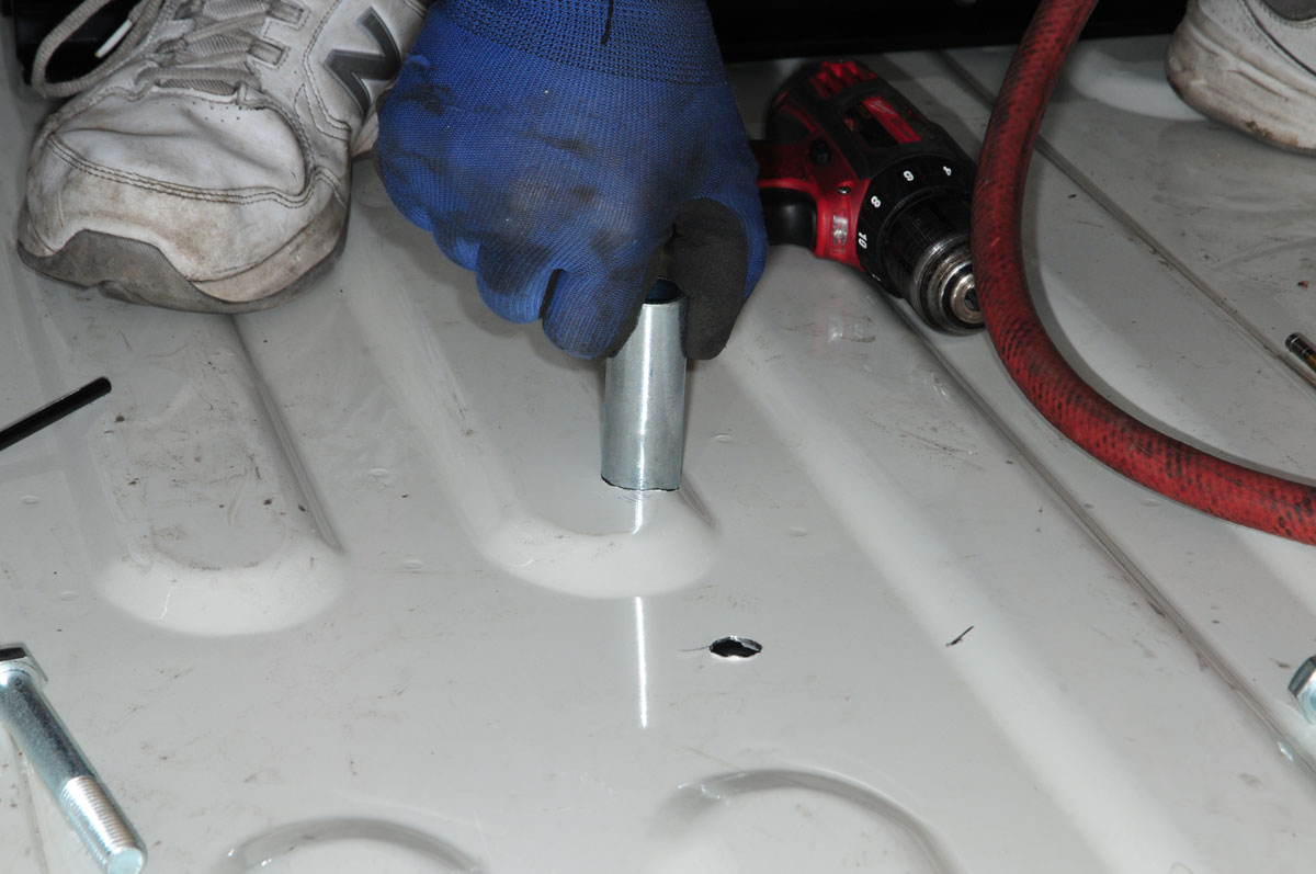 The bed channel spacer tubes dropped in nicely after the holes were cleaned up
