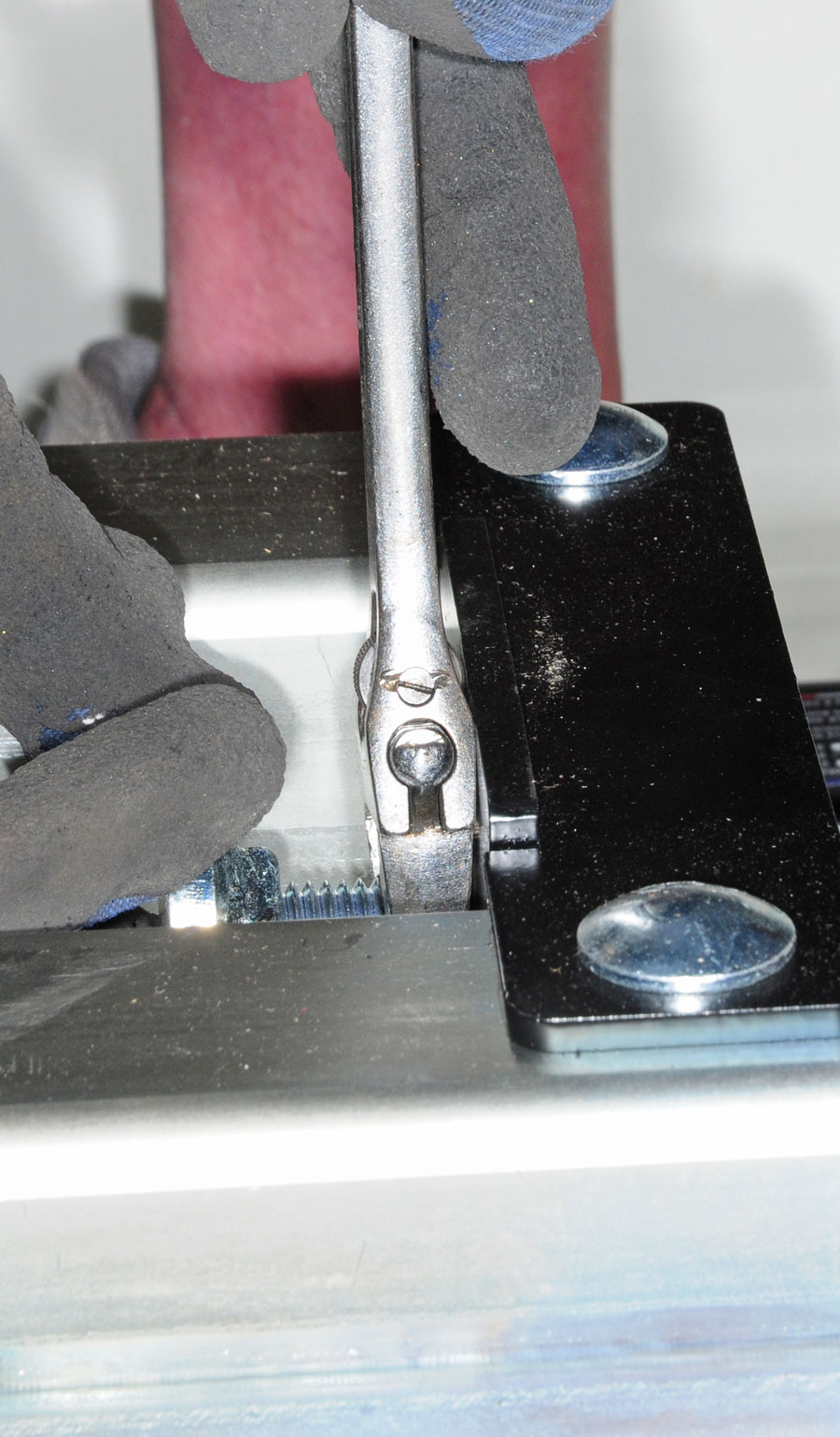 Adjusting the threaded stop will remove excessive play between the Cam Slot and Turntable Cam Arm Roller