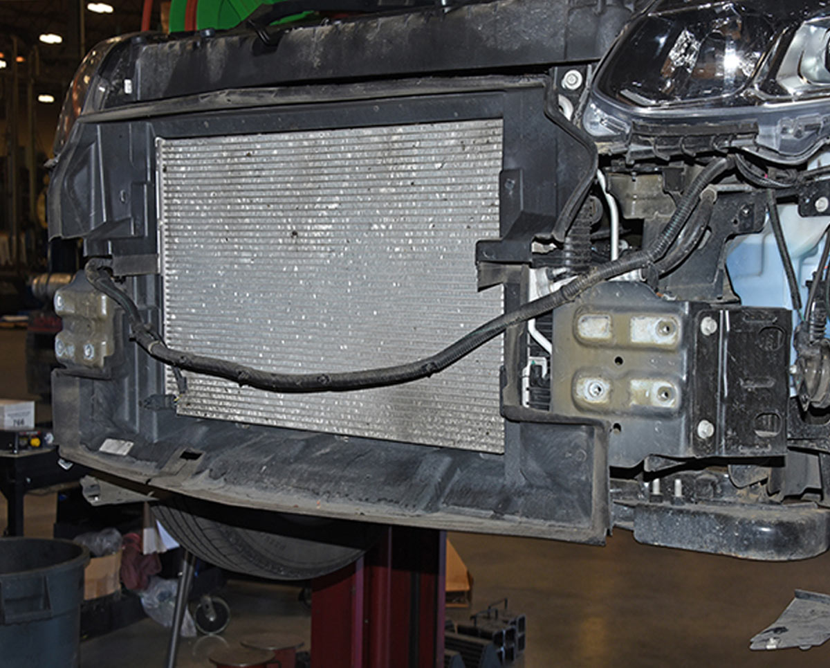 view of exposed front of vehicle, with inner structure removed