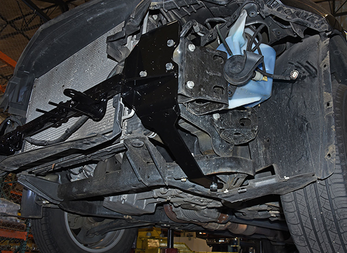 view of underside of baseplate structure