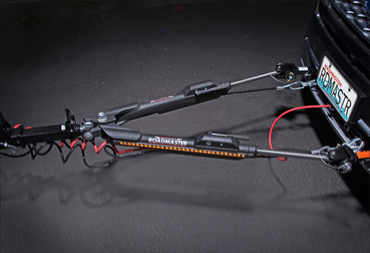 Nighthawk steel tow bar installed on car