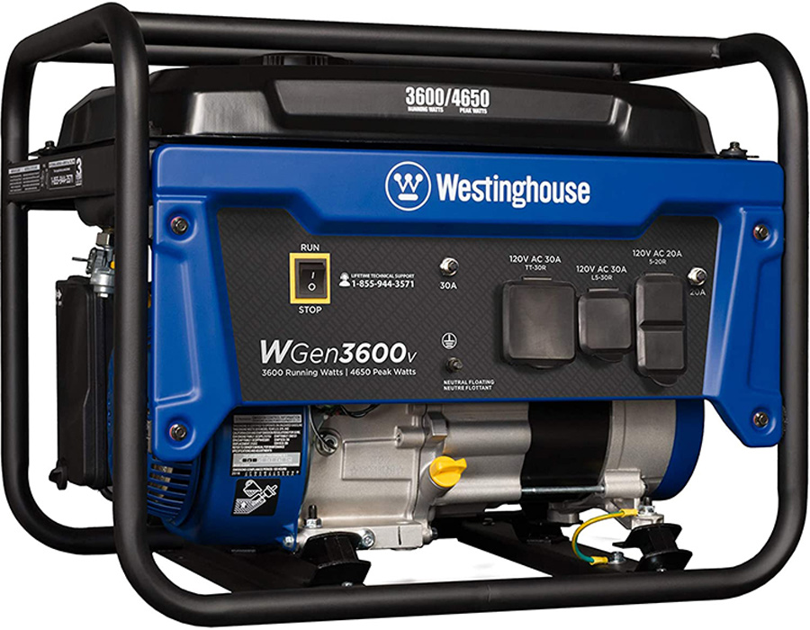 Typical open-frame generator, this one with an RV TT-30 outlet