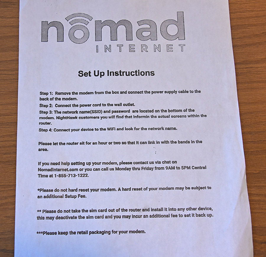 Nomad set up instructions