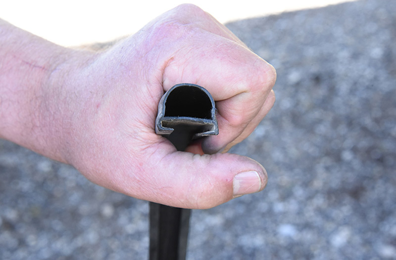 Once the bulb seal is unrolled, the rubber attached to the H-track will spring to life