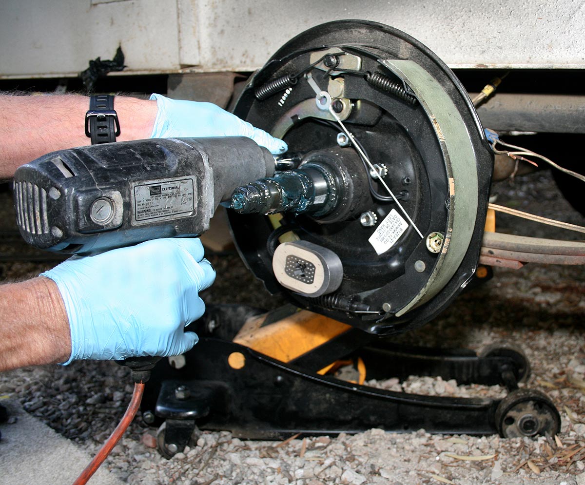 electric brake kit being used