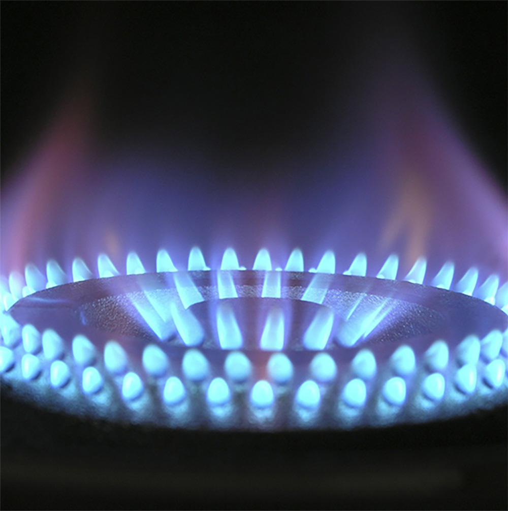 Closeup of gas flame