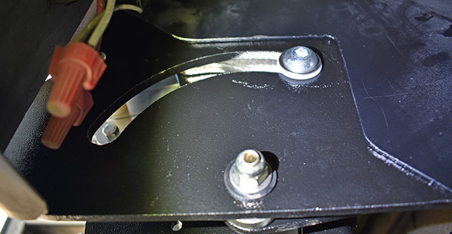 once-restricted bolts now clear the frame