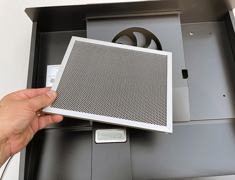 The range hood needs service, as well. Keep the filter(s) clean and check to make sure there are no nests in the hood or duct.