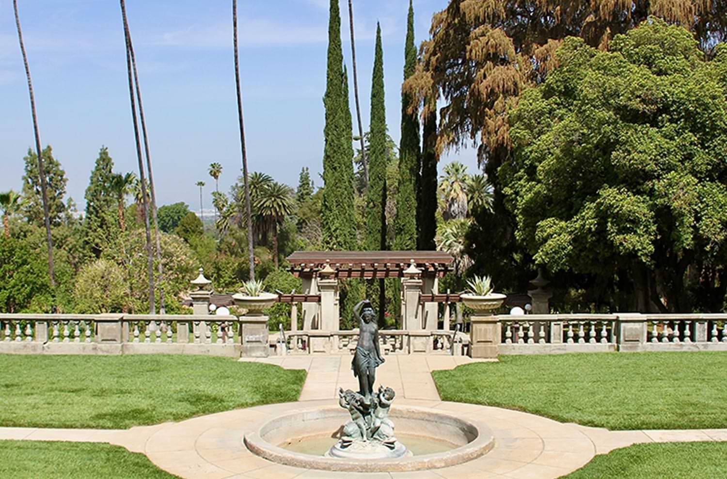 view of the gardens at the Kimberly-Crest House