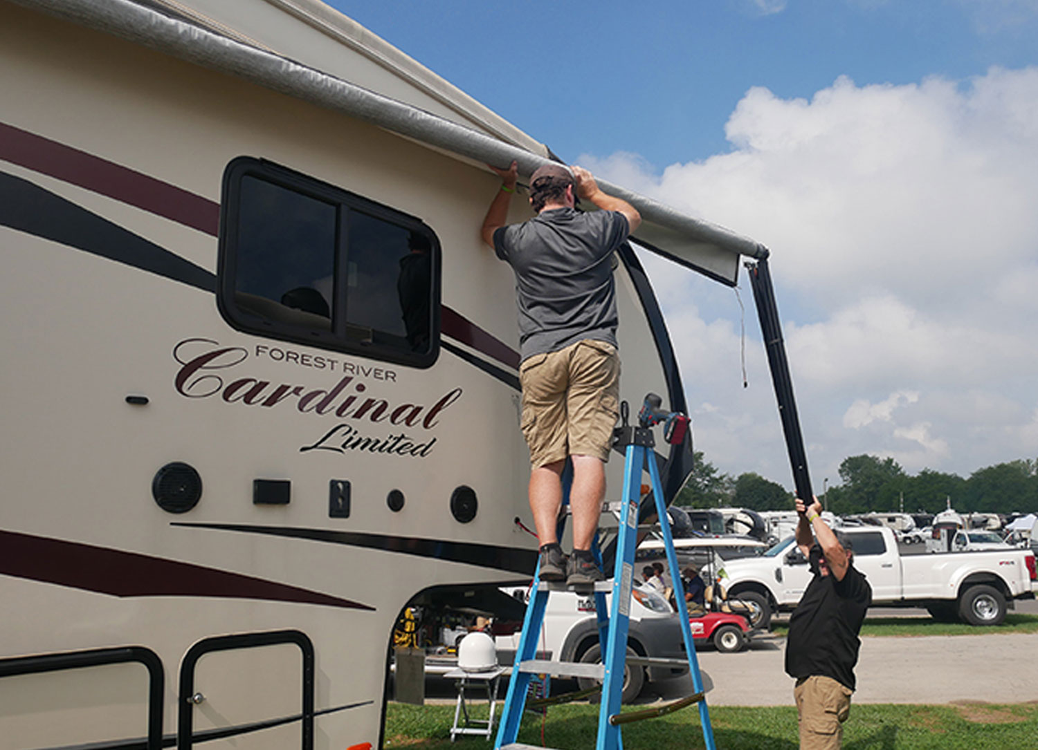an RV gets some repair work done