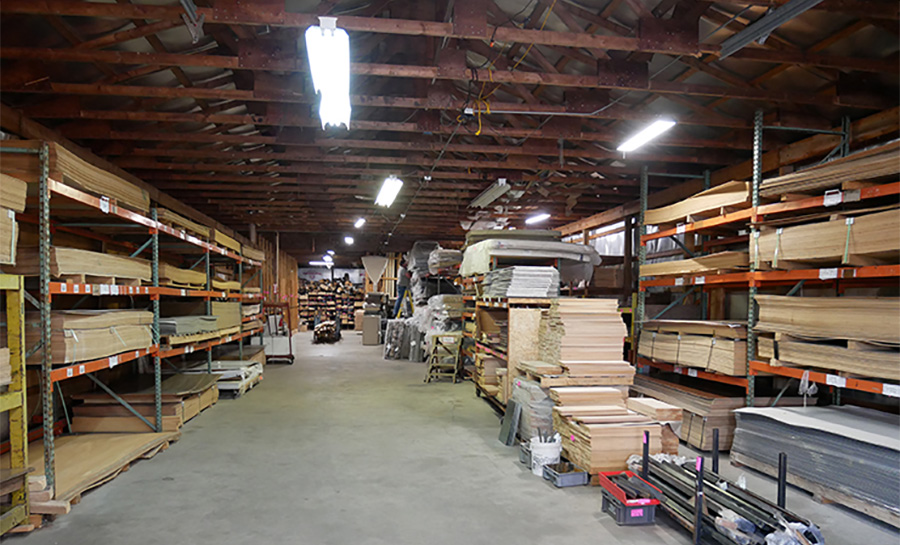 replacement furniture to wood substrates in the warehouse