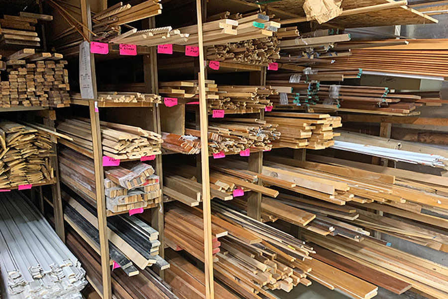 roller shades in warehouse