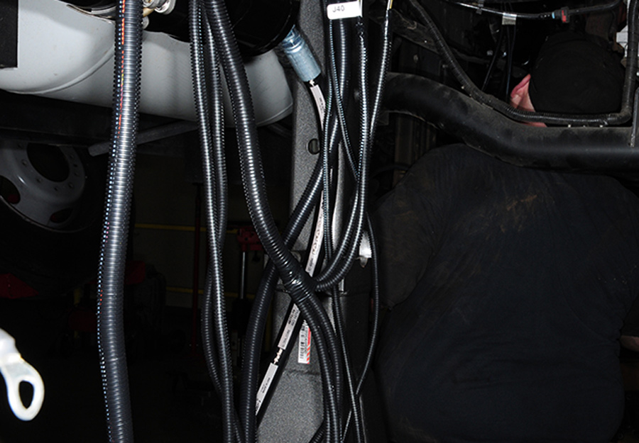 Extensive wiring harnesses were routed to the control module