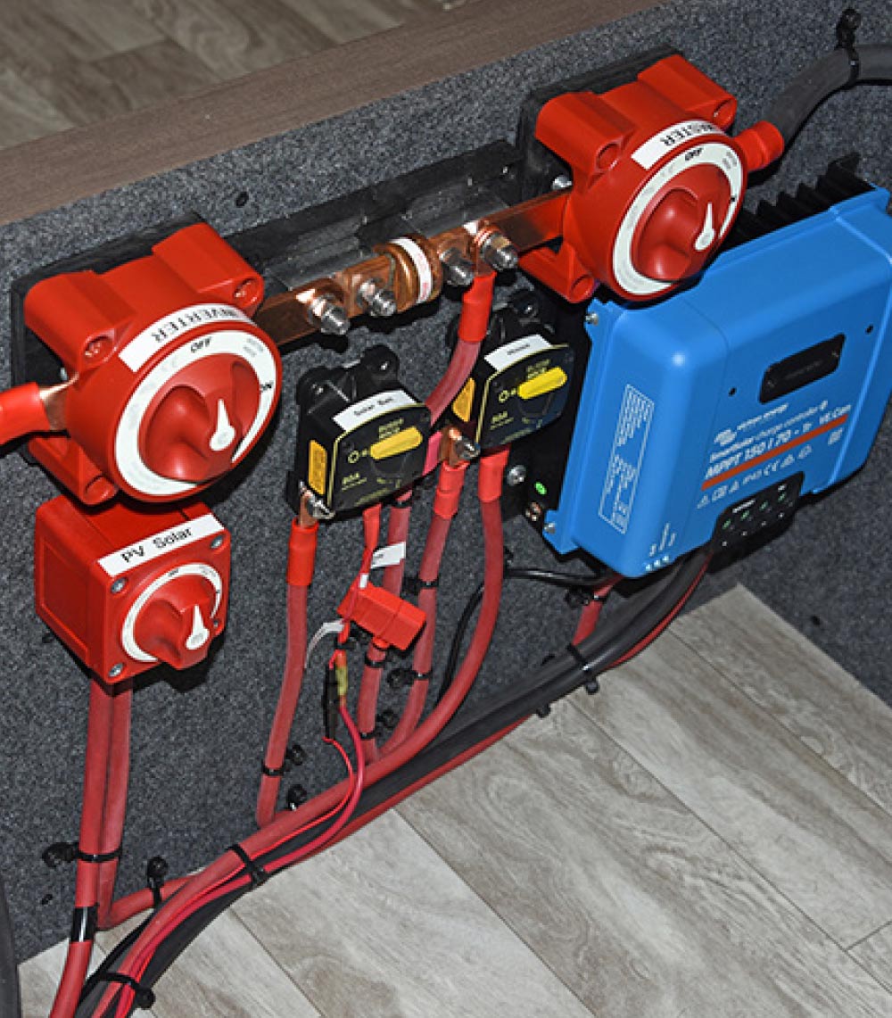 Components are mounted to the forward panel