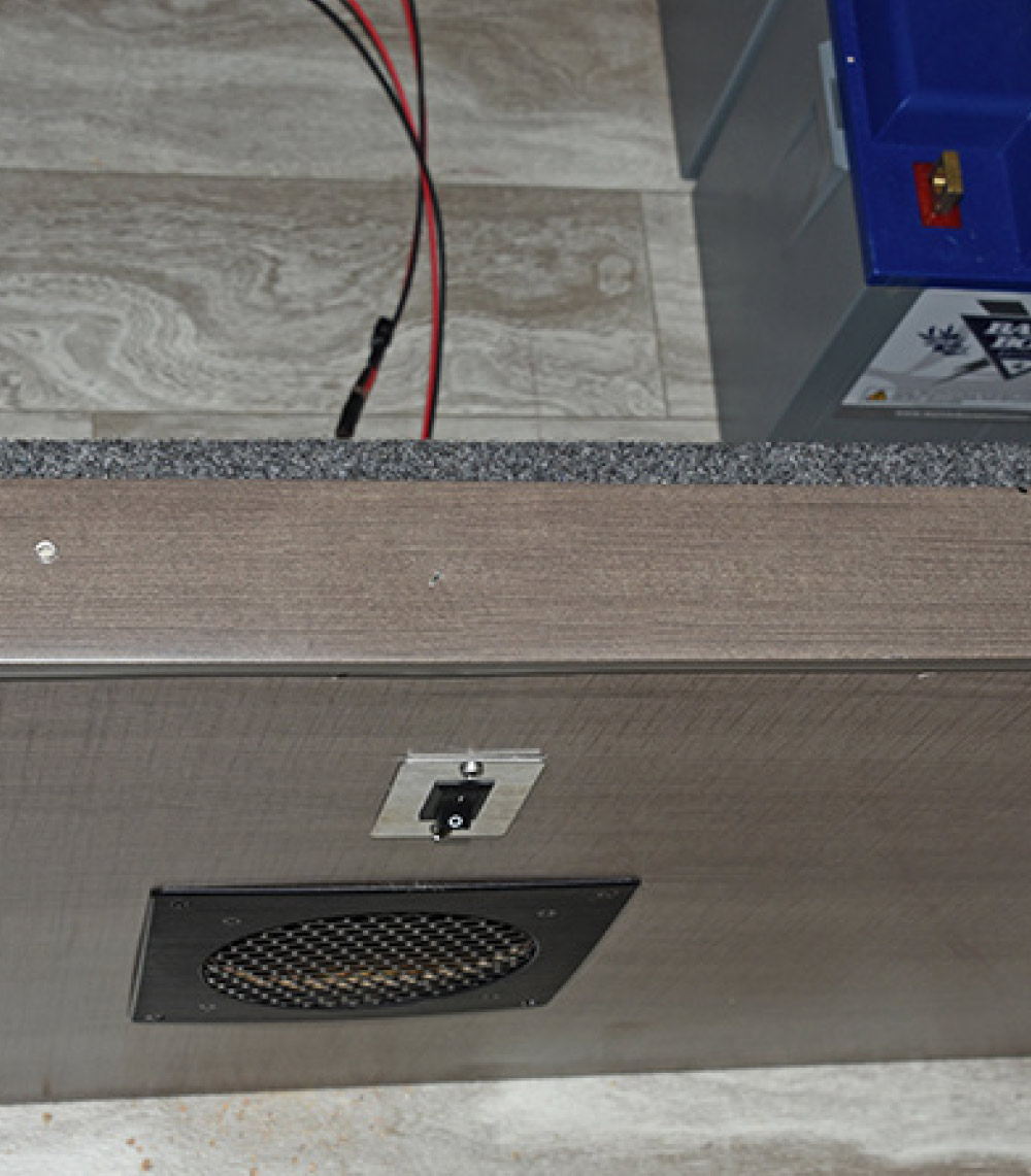 The fan vent and switch in its final location