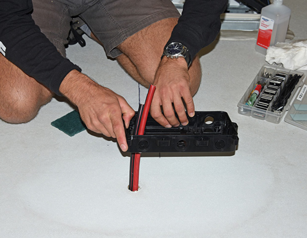 The cables are routed