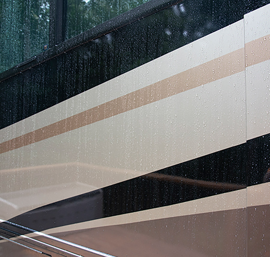 water beading of a ceramic coated paint job