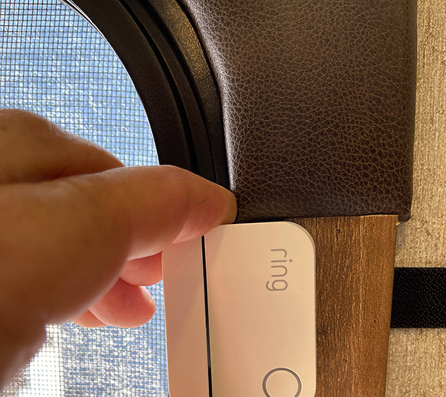 Two door sensors, one on each entry door, were installed