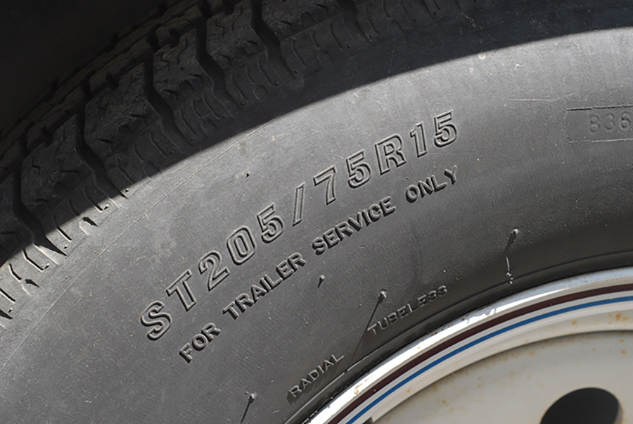 trailer tire closeup