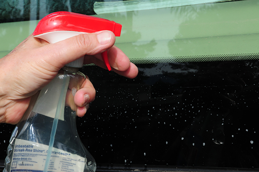 inside glass being thoroughly cleaned