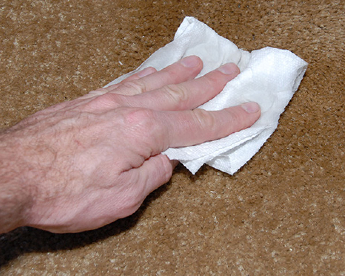 Blot the stain, moving from the outside to the inside of the area