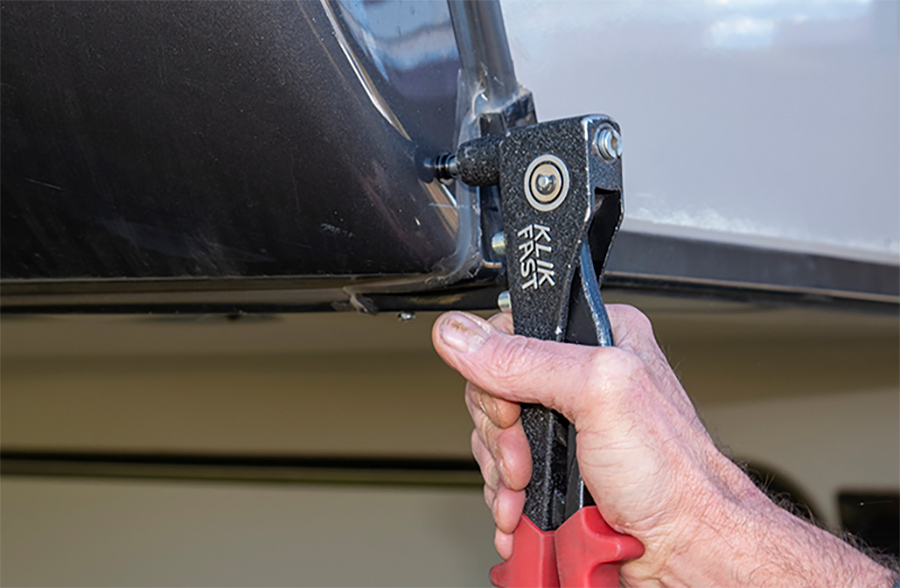 old-school hand riveter