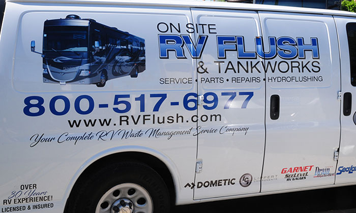 RV Flush has been in business for 28 years and will dispatch a van to your site within its service area