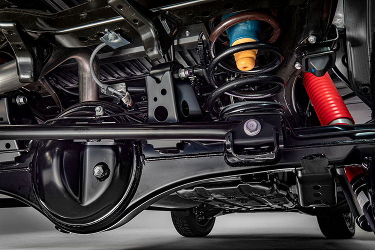 All Tundra models benefit from a new multi-link rear suspension (pictured), chassis and double-wishbone front suspension