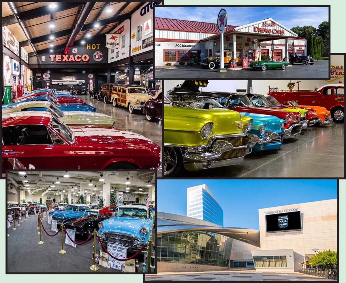 collage of car museums