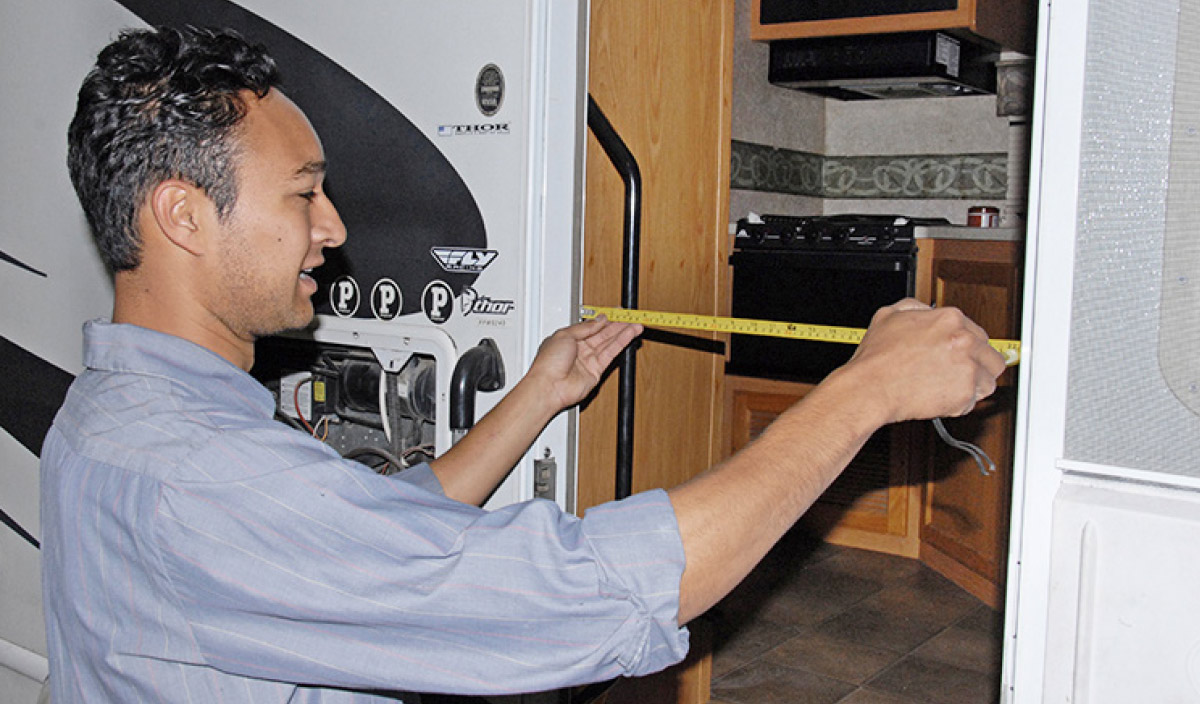 The first order of business is to make sure the non-functioning refrigerator will be able to fit through the entryway of your RV