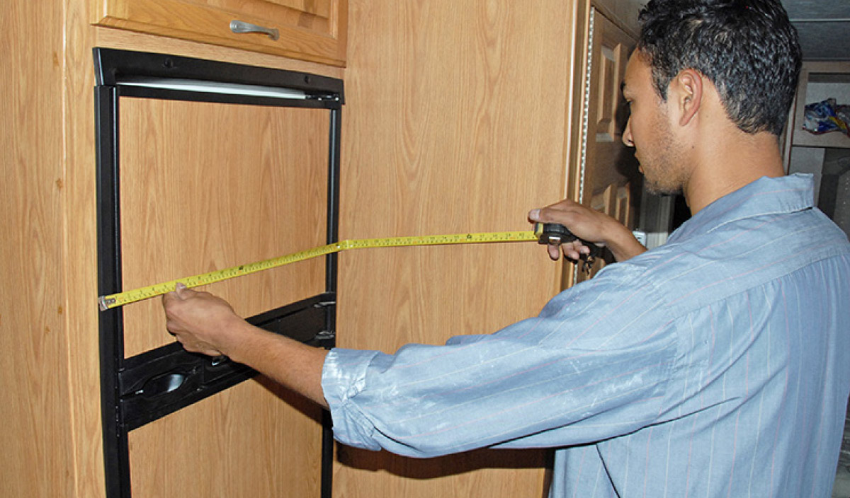 Refrigerator measured 24 inches wide