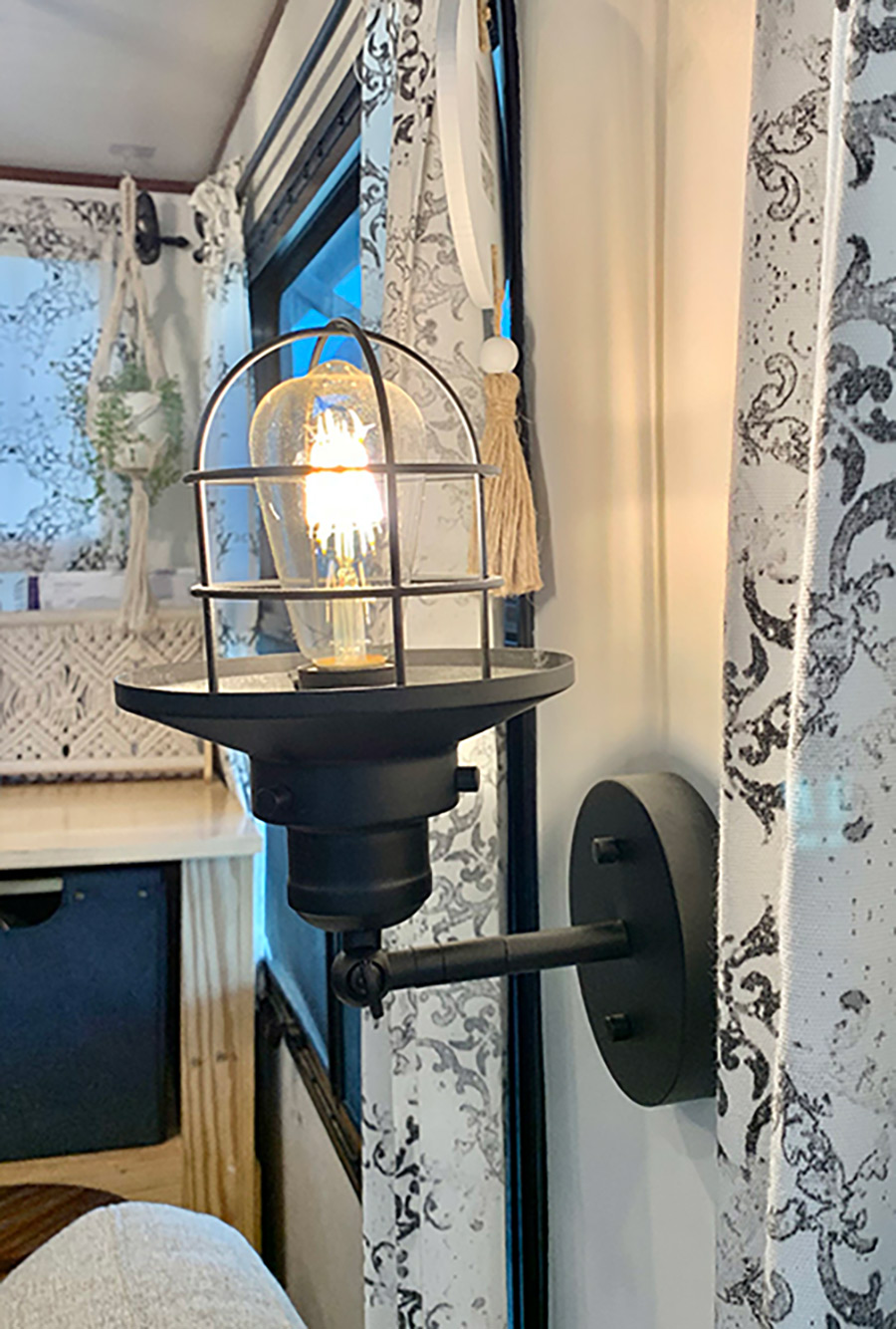original lighting replaced with residential sconces