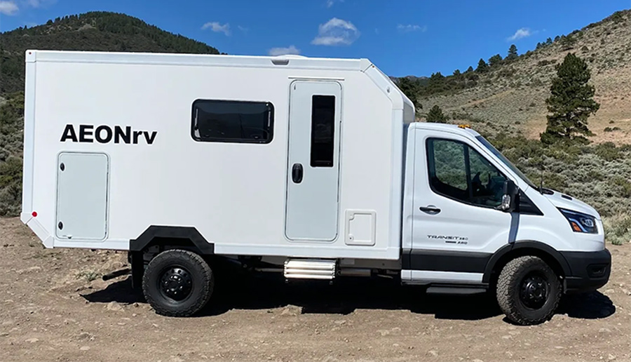 Side view of an AEONrv RV