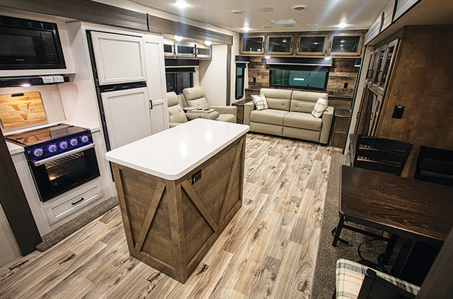 Inside of a Venture RV SportTrek Touring 333 VMI