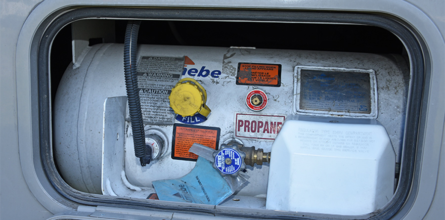 propane connection in an RV