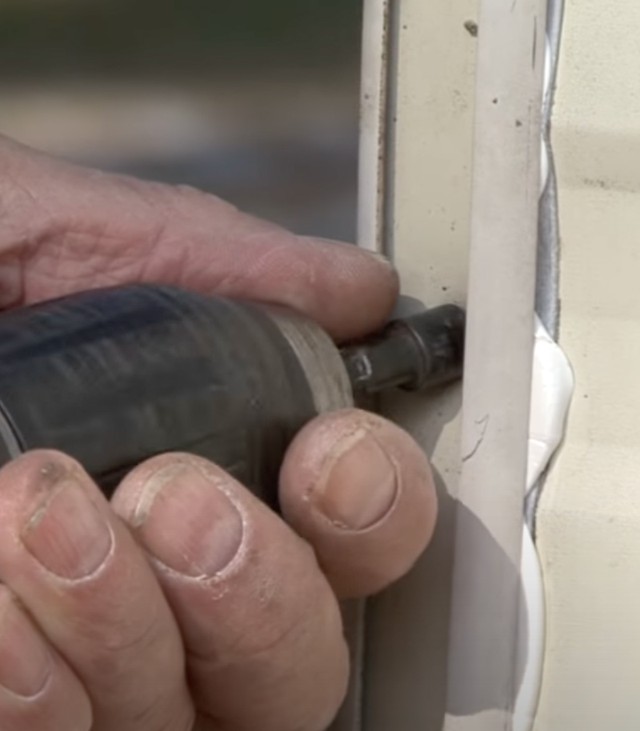 the molding in place being affixed