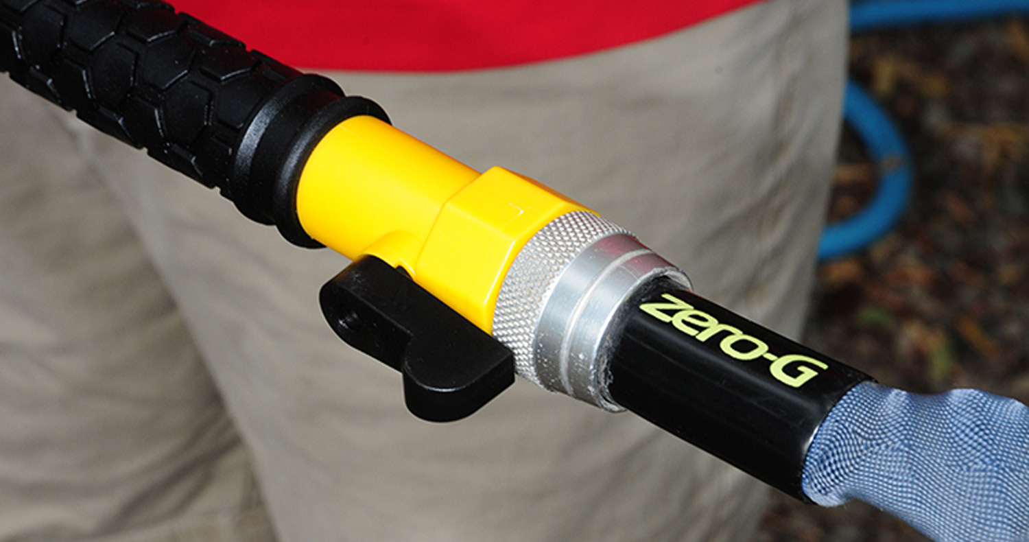 view of the on/off valve above the handle