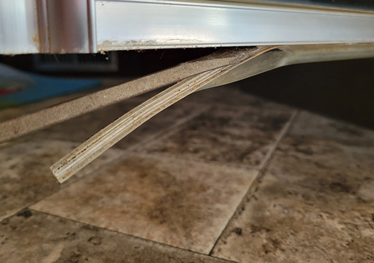 The original seal for the shower door gave up years ago allowing water to run on the floor. Finding an exact replacement proved futile